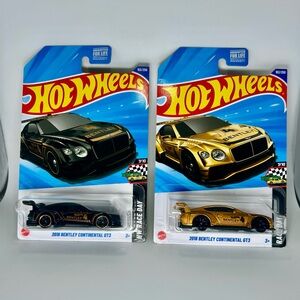 Hot Wheels Bentley Lot Of 2x -2018 Bentley Continental GT3 Black & Gold New 2025